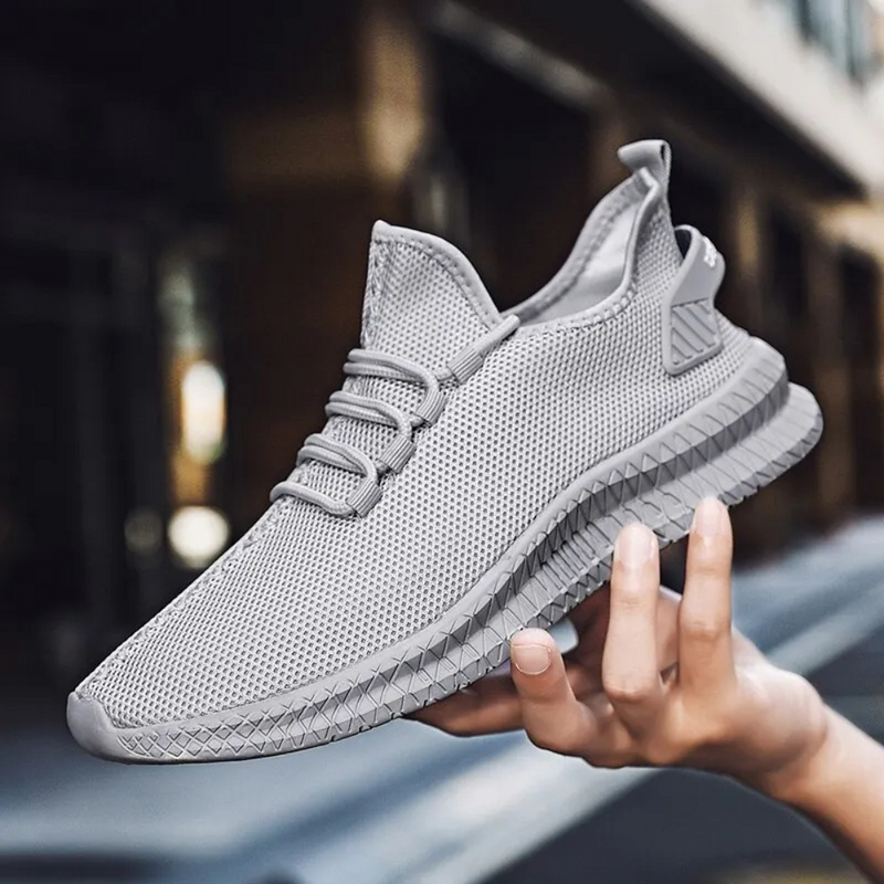 Herren Laufschuhe Atmungsaktiv Leicht Sport Sneaker-39-Grau-Luzern Mode