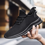 Herren Laufschuhe Atmungsaktiv Leicht Sport Sneaker-39-Schwarz-Luzern Mode