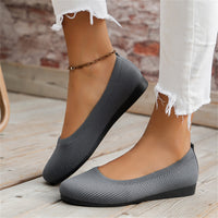 Ballerinas | Orthopädisch | Einfarbig | Strickgewebe | Elastisch-Grau-35-Luzern Mode