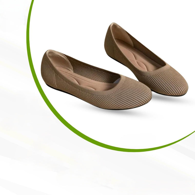 Ballerinas | Orthopädisch | Fußdekompression | Slip-On | Wasserdicht-Khaki-36-Luzern Mode