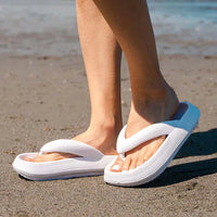 Damen Flip-Flops | Orthopädisch | Einfarbig | Slip-On Design | Dick-Luzern Mode