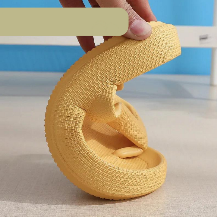 Damen Flip-Flops | Orthopädisch | Einfarbig | Slip-On Design | Dick-Luzern Mode