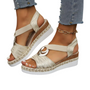 Damen Sandalen | Orthopädisch | Rutschfest | Offenes Design | Slip-On-Beige-36-Luzern Mode