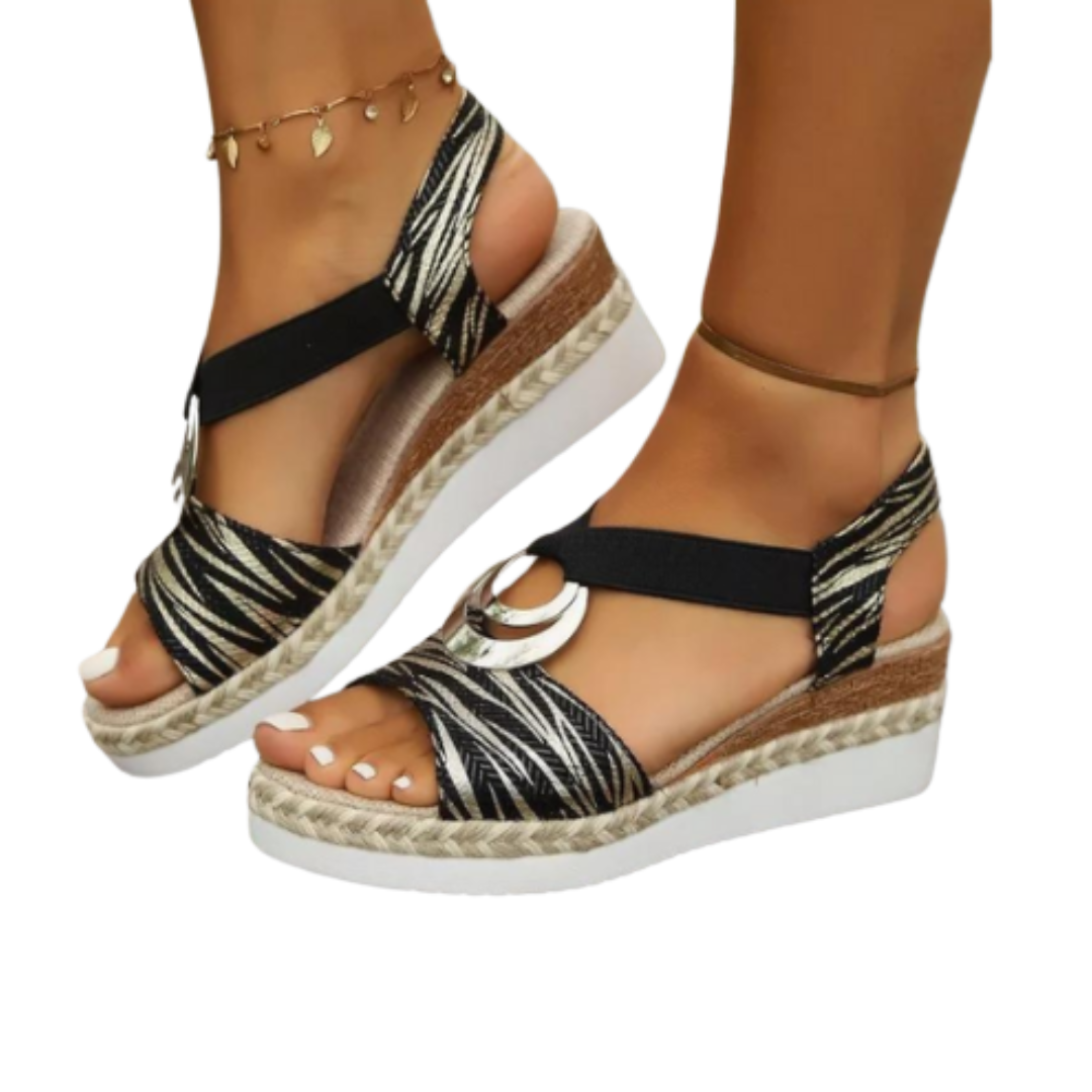 Damen Sandalen | Orthopädisch | Rutschfest | Offenes Design | Slip-On-Schwarz-36-Luzern Mode