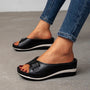 Damen Sandalen | Orthopädisch | Offenes Design | Slip-On | Vegan-Schwarz-35-Luzern Mode