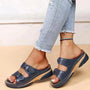 Damen Sandalen | Orthopädisch | Verstellbar | Veganes Leder | Flexibel-Blau-35-Luzern Mode