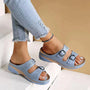 Damen Sandalen | Orthopädisch | Verstellbar | Veganes Leder | Flexibel-Hellblau-35-Luzern Mode