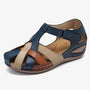 Damen Sandalen | Orthopädisch | Veganes Leder | Offen | Verstellbar-Blau-35-Luzern Mode