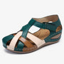 Damen Sandalen | Orthopädisch | Veganes Leder | Offen | Verstellbar-Grün-35-Luzern Mode