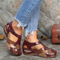 Damen Sandalen | Orthopädisch | Veganes Leder | Offen | Verstellbar-Luzern Mode