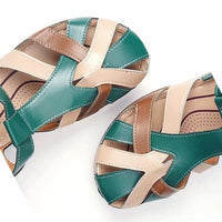 Damen Sandalen | Orthopädisch | Veganes Leder | Offen | Verstellbar-Luzern Mode
