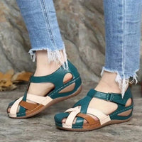 Damen Sandalen | Orthopädisch | Veganes Leder | Offen | Verstellbar-Luzern Mode