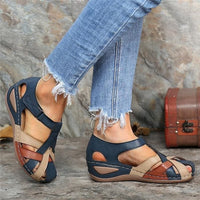 Damen Sandalen | Orthopädisch | Veganes Leder | Offen | Verstellbar-Luzern Mode