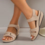 Damen Sandalen | Offen | Orthopädisch | Verstellbar | Veganes Leder-Beige-35-Luzern Mode
