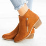 Lernen Damen Stiefeletten | Orthopädisch | Blockabsatz | Seitenreißverschluss | Vintage-Orange-35-Luzern Mode