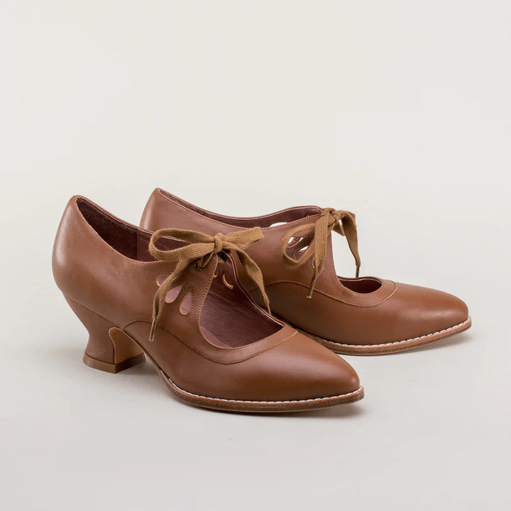 Lederpumps | Orthopädisch | Geschlossen | Stabil | Einfarbig | Fliege-Beige-35-Luzern Mode