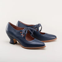 Lederpumps | Orthopädisch | Geschlossen | Stabil | Einfarbig | Fliege-Blau-35-Luzern Mode