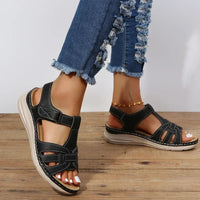 Damen Ledersandalen | Orthopädisch | Offene Form | Verstellbar-Luzern Mode