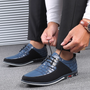 Herren Schnürschuhe Business Casual Leder Komfortabel-Blau-39-Luzern Mode