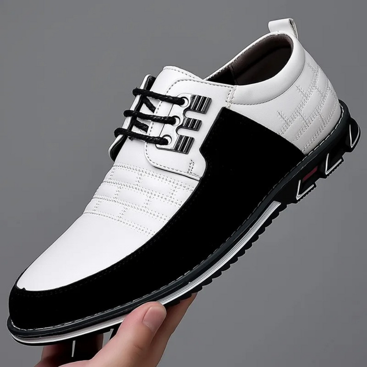 Herren Schnürschuhe Business Casual Leder Komfortabel-Weiß-39-Luzern Mode