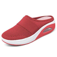 Damen Sneaker Mesh Atmungsaktiv Bequem Rutschfest Schuhe-Rot-35-Luzern Mode