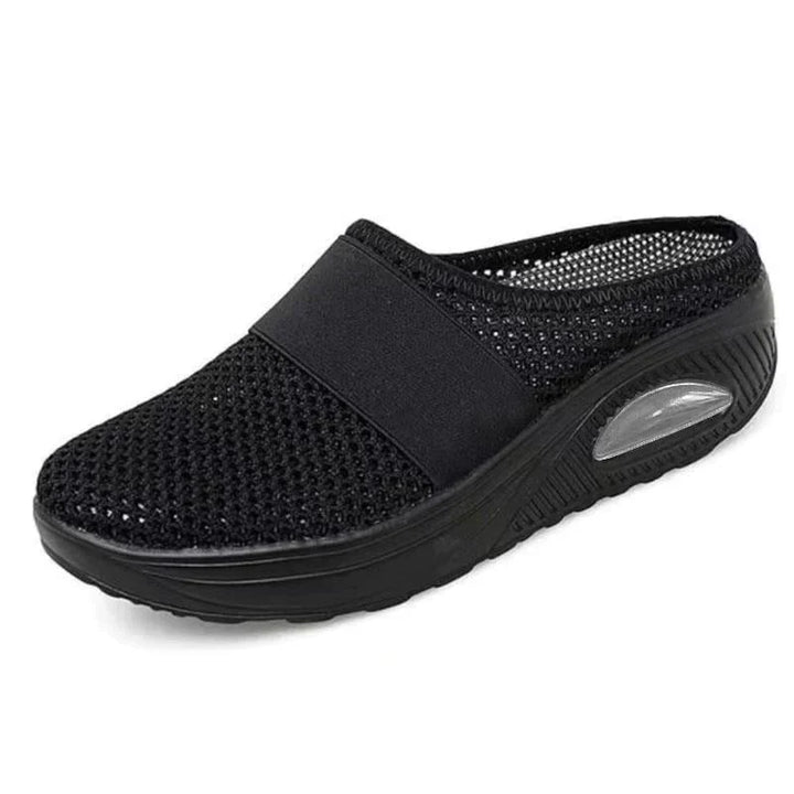 Damen Sneaker Mesh Atmungsaktiv Bequem Rutschfest Schuhe-Schwarz-35-Luzern Mode