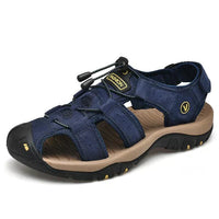 Herren Sandalen | Dichte Spitze | Orthopädisch | Verstellbar | Rutschfest-Blau-38-Luzern Mode