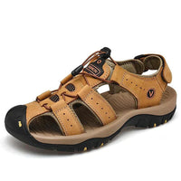 Herren Sandalen | Dichte Spitze | Orthopädisch | Verstellbar | Rutschfest-Lichtbraun-38-Luzern Mode