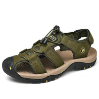 Herren Sandalen | Dichte Spitze | Orthopädisch | Verstellbar | Rutschfest-Olivegrün-38-Luzern Mode