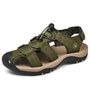 Herren Sandalen | Dichte Spitze | Orthopädisch | Verstellbar | Rutschfest-Olivegrün-38-Luzern Mode