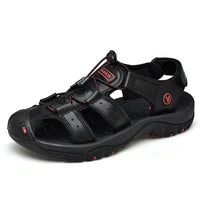 Herren Sandalen | Dichte Spitze | Orthopädisch | Verstellbar | Rutschfest-Schwarz-38-Luzern Mode