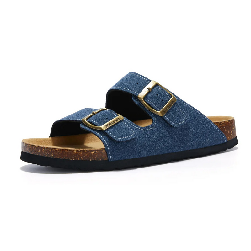 Bequeme Korksandalen mit Doppelriemen für Damen-35-Blau-Luzern Mode