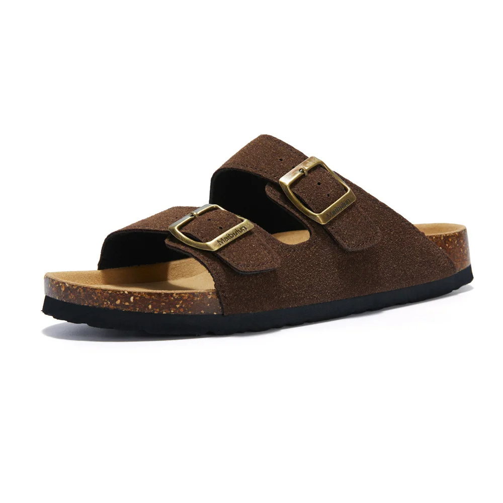Bequeme Korksandalen mit Doppelriemen für Damen-35-Braun-Luzern Mode