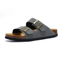 Bequeme Korksandalen mit Doppelriemen für Damen-35-Grau-Luzern Mode