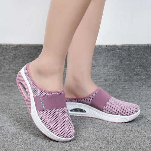 Orthopädische Damensandalen | Geschlossene Zehen | Slipper | Sportlich | Farbe-Rosa-35-Luzern Mode