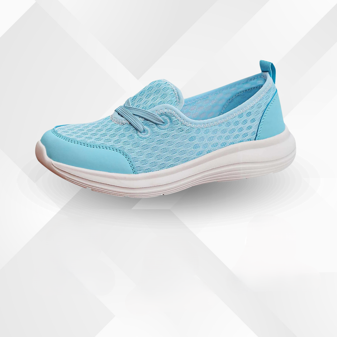 Damen Sneaker | Orthopädisch | Stoßdämpfend | Rutschfest | Leicht-Blau-35-Luzern Mode