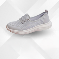 Damen Sneaker | Orthopädisch | Stoßdämpfend | Rutschfest | Leicht-Grau-35-Luzern Mode