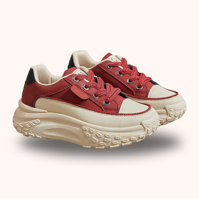 Herren Sneaker mit Plateau-Sohle für urbanen Stil-Rot-35-Luzern Mode