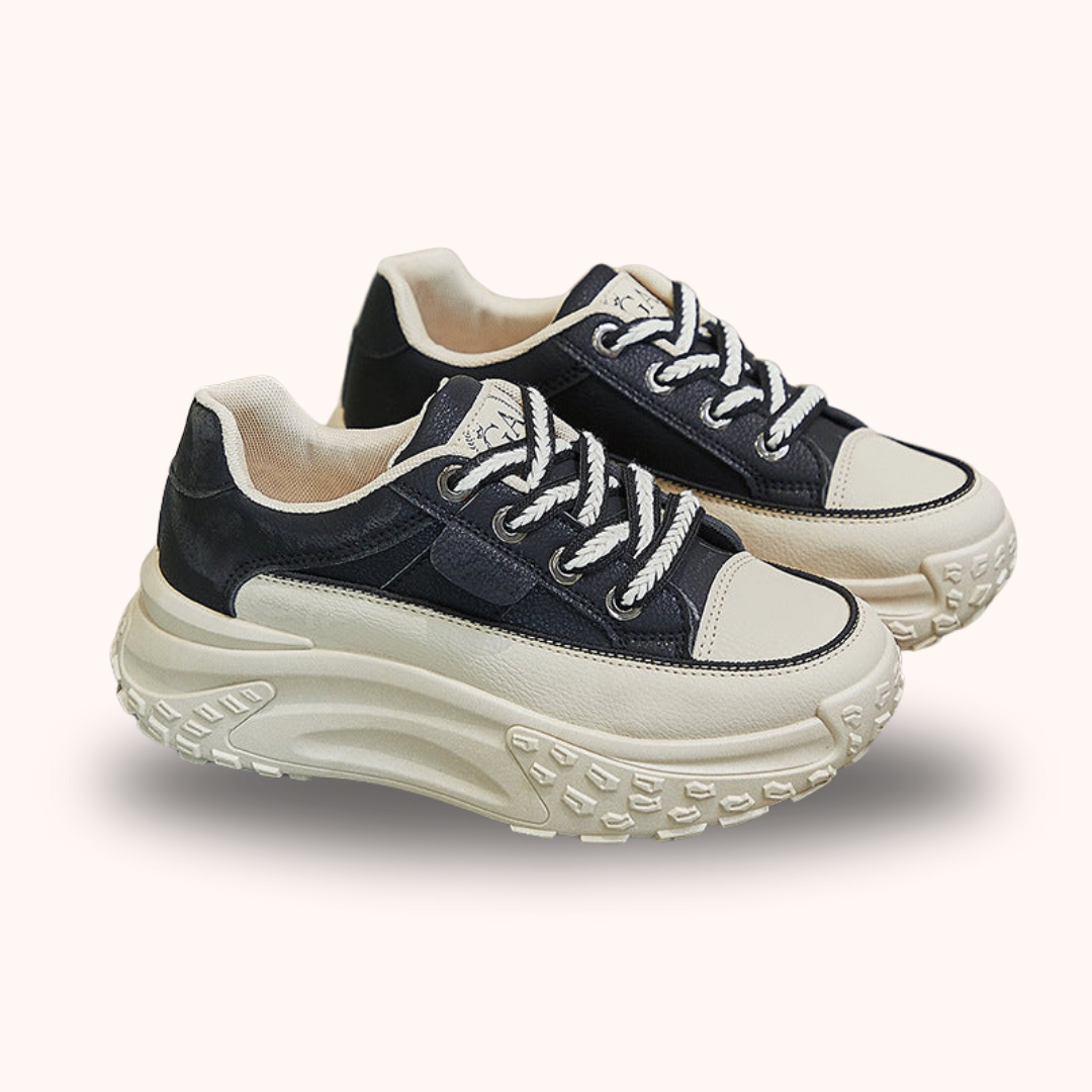 Herren Sneaker mit Plateau-Sohle für urbanen Stil-Schwarz-35-Luzern Mode