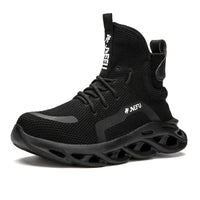 Herren Sneaker mit Luftpolstersohle für Sport und Freizeit-Schwarz A-38-Luzern Mode