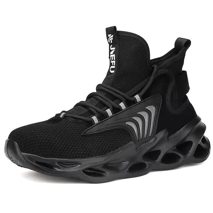 Herren Sneaker mit Luftpolstersohle für Sport und Freizeit-Schwarz B-38-Luzern Mode