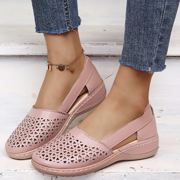 Damen Sommerschuhe | Slipper | Veganleder | Rutschfest | Gummi-Luzern Mode