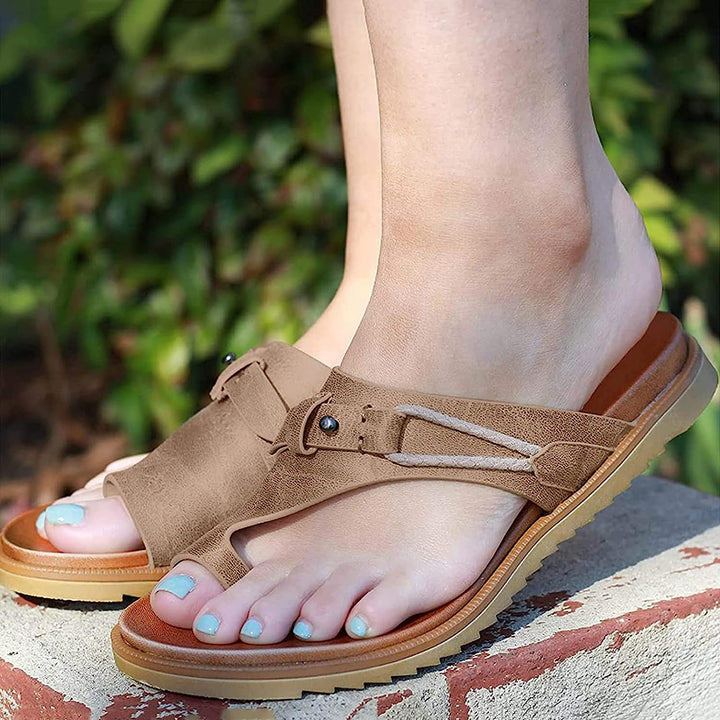 Orthopädische Sandalen Damen Sommer | Offene Zehen | Komfort & Halt-Grau-35-Luzern Mode