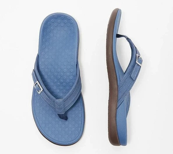 Damen Flip-Flops | Orthopädisch | Verstellbar | Bunt | Rutschfest-Dunkelblau-35-Luzern Mode