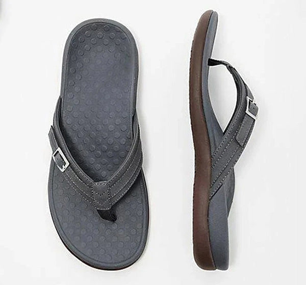 Damen Flip-Flops | Orthopädisch | Verstellbar | Bunt | Rutschfest-Schwarz-35-Luzern Mode
