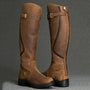 Damen Reitstiefel Leder Wasserdicht Rutschfest Komfortabel-Braun-35-Luzern Mode