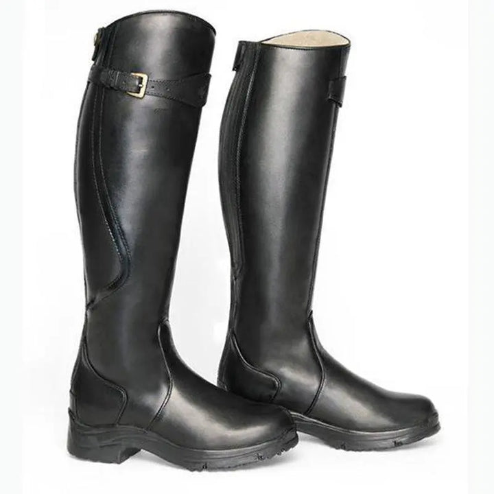 Damen Reitstiefel Leder Wasserdicht Rutschfest Komfortabel-Luzern Mode