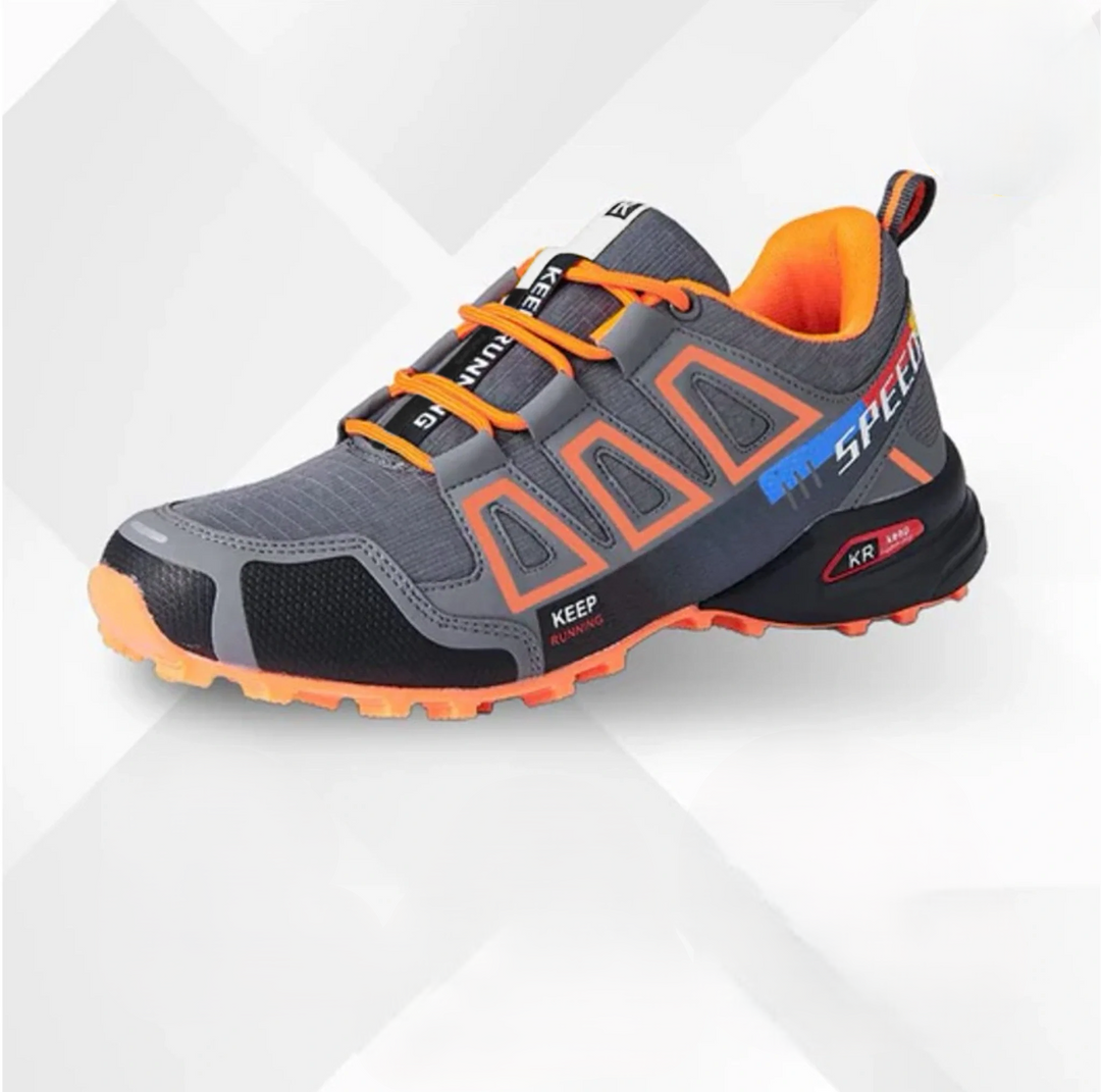 Unisex Wanderschuhe | Orthopädisch | Sportlich | Mehrfarbig | Flexibel-Grau-Orange-35-Luzern Mode
