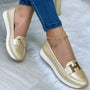 Orthopädische Damenschuhe | Slippermodell | Schnallen-Detail | Ergonomisch-Gold-35-Luzern Mode