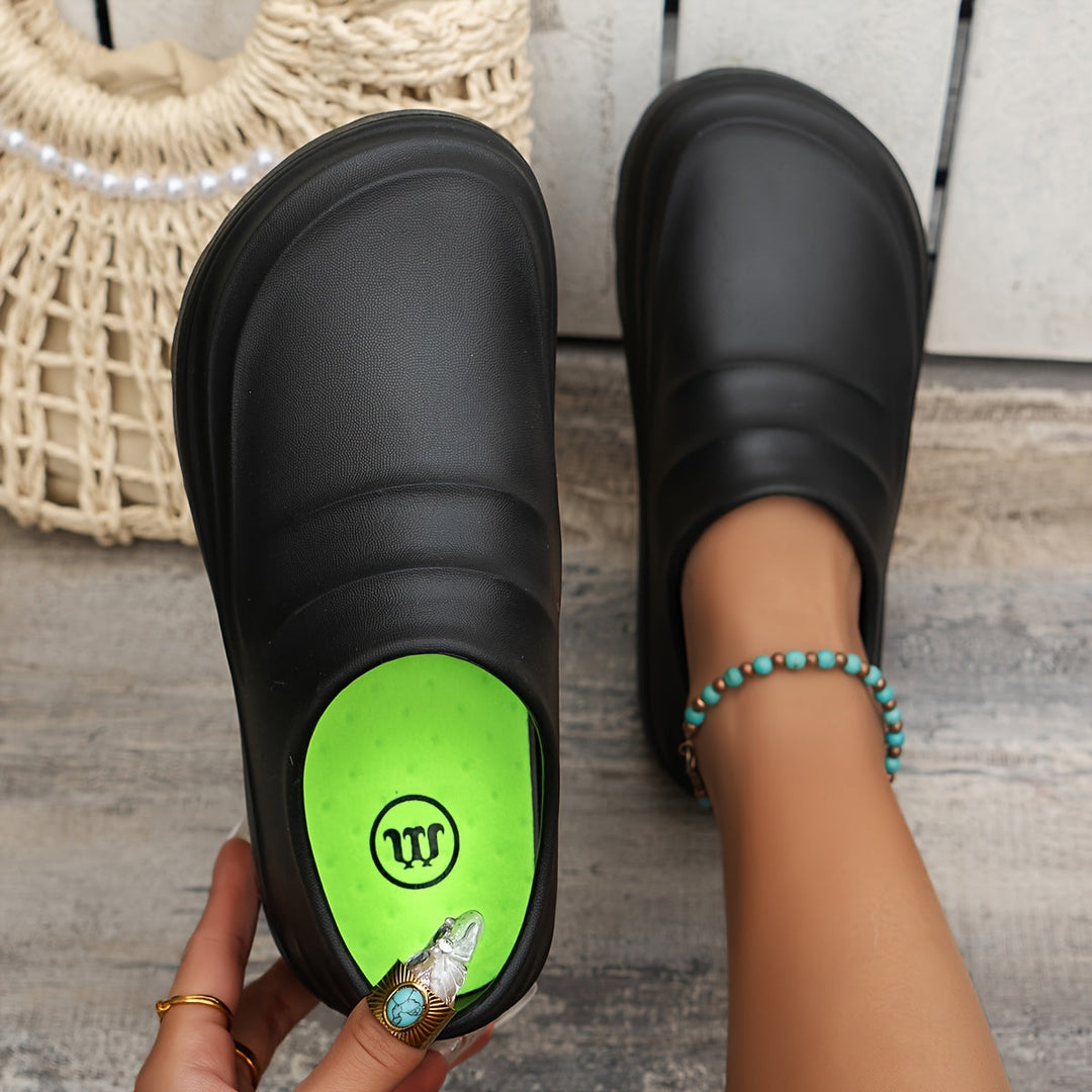 Damen Plateau Clogs mit Perlenarmband - Bequeme Schuhe-Luzern Mode
